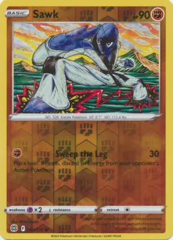 Sawk Reverse Holo 081/172 Brilliant Stars Common Pokemon TCG NM - Image 1