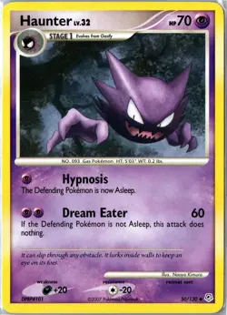 Pokemon Card - Haunter 50/130 Diamond & Pearl Uncommon Heavily Played - Image 1