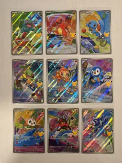 Pokemon First Partner Illustration 30th Collection Promo Complete Set of 9 Cards - Image 1