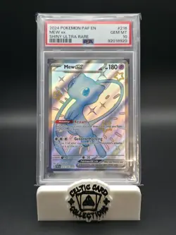 Pokemon Paldean Fates 2024 Mew EX 216/091 Ultra Rare Graded PSA10 Gem Mt Card - Image 1