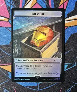 Treasure Token NM Rainbow Foil MTG Secret Lair Drop Iron Man Marvel Unplayed - Image 1