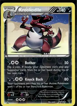 Krookodile 71/146 Rare XY Pokemon Reverse Holo Lightly Played - Image 1