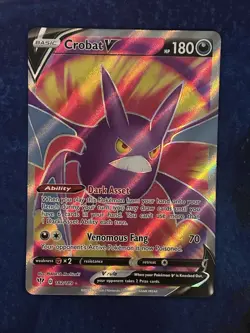 Pokemon Crobat V Full Art Ultra Rare # 182/189 - Swsh03:Darkness Ablaze Holo -LP - Image 1