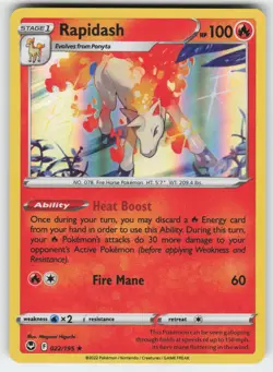 Rapidash 022/195 Holo Rare Silver Tempest Pokemon Near Mint - Image 1