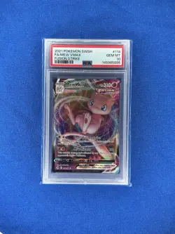 2021 Pokemon SWSH #114 FA Mew VMAX Fusion Strike PSA 10 - Image 1