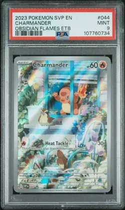 2023 Pokemon Obsidian Flames Charmander Black Star Promo #044 PSA 9 - Image 1
