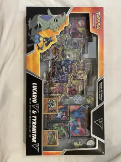 Pokemon TCG Lucario V & Tyranitar V Collector's Box - 14 Packs (NEW & SEALED) - Image 1