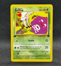 Pokemon TCG Koffing 1st Edition 58/82 Regular 1999-2000 Team Rocket Set - Image 1