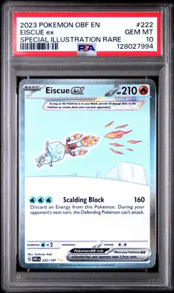 2023 POKEMON OBF EN-OBSIDIAN FLAMES SPECIAL ILLUSTRATION RARE EISCUE EX PSA 10 - Image 1