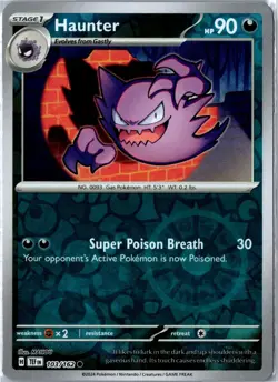 Pokemon TCG - Haunter 103/162 Temporal Forces Common Reverse Holo Near Mint - Image 1