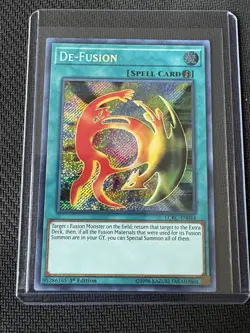 YuGiOh Card TCG De-Fusion LCKC-EN044 Secret Rare Holo Unlimited Edition Played - Image 1