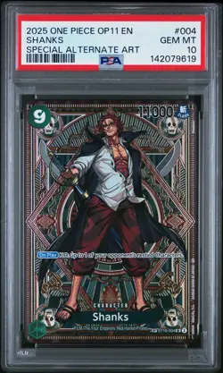 2025 ONE PIECE OP11-A FIST OF DIVINE SPEED SPECIAL ALTERNATE ART SHANKS PSA 10 - Image 1