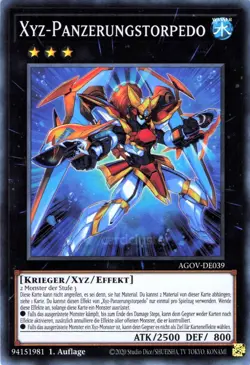 Yu Gi Oh! Xyz-Panzerungstorpedo AGOV-DE039 SUPER RARE - Image 1