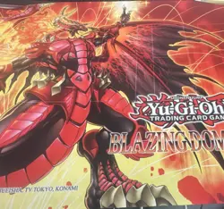 Konami Yu-Gi-Oh! TCG Blazing Dominance Dragon Playmat Standard Red Black - Image 1