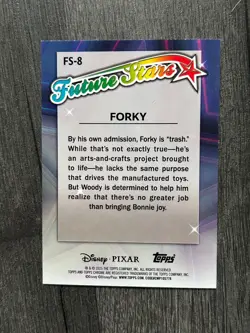 2025 Topps Chrome Disney FS-8 Forky Future Stars Toy Story card - Image 2