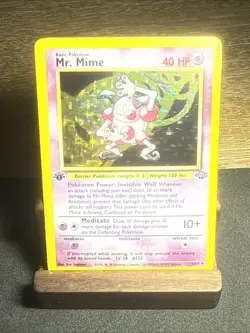 Mr. Mime 1st Edition 6/64 Jungle Set Holofoil Rare Holo Pokemon Card WOTC - Image 1
