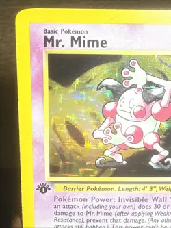 Mr. Mime 1st Edition 6/64 Jungle Set Holofoil Rare Holo Pokemon Card WOTC - Image 2