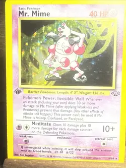 Mr. Mime 1st Edition 6/64 Jungle Set Holofoil Rare Holo Pokemon Card WOTC - Image 4