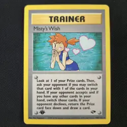 1st Edition Misty's Wish 108/132 Gym Challenge Rare Nintendo Pokemon Card - Image 1