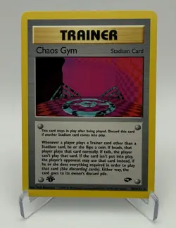 Chaos Gym 102/132 Gym Challenge Regular First Edition Pokemon Card LP - Image 3