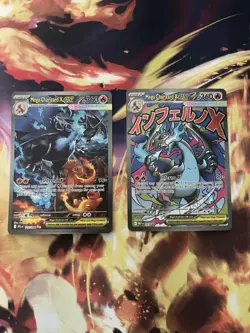 Pokemon Mega Charizard X EX 2 Card Lot MEP Set Regular English Collectible - Image 1