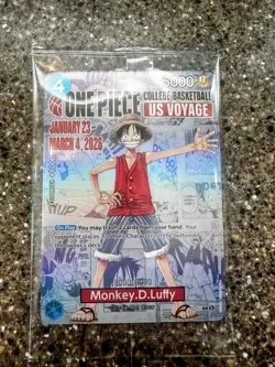 One Piece College Basketball Promo Card (Sealed) Monkey.D.Luffy - Image 1