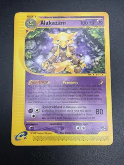 2002 ALAKAZAM Pokemon Card #33 33/165 Expedition Non-Holo LP - Image 4