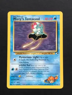 Misty's Tentacool 32/132 Gym Heroes Rare - Vintage Pokemon Card WOTC 1999 #2 - Image 1