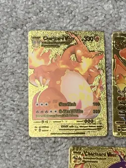 Set of 5 Charizard Gold Foil Fan Art Display Cards - Image 2