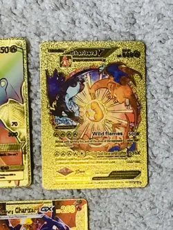 Set of 5 Charizard Gold Foil Fan Art Display Cards - Image 4