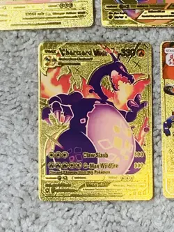 Set of 5 Charizard Gold Foil Fan Art Display Cards - Image 5