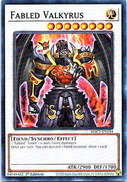 Fabled Valkyrus HAC1-EN144 Yu-Gi-Oh! Card NM 1st Edition - Image 1