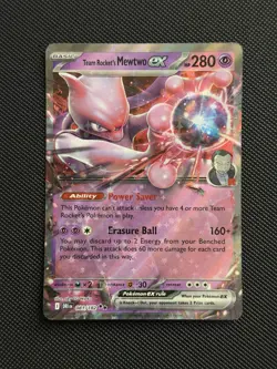 Team Rocket's Mewtwo ex 081/182 Destined Rivals - MINT Double Rare Pokemon Card - Image 1