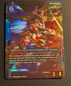 Gundam Card Game - GD01-002 - Unicorn Gundam (Destroy Mode) - LR+ - Image 1
