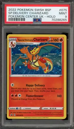 Pokemon Special Delivery Charizard P.M. Center UK Holo Promo SWSH075 PSA 9 Mint - Image 1