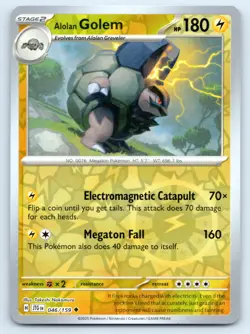 Pokemon Alolan Golem SV09: Journey Together JTG Reverse Holo 046/159 NM - Image 1