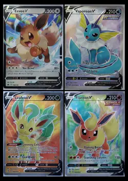 Eevee V Eeveelutions Lot Of 4 Pokemon TCG Evolving Skies Crown Zenith - Image 1