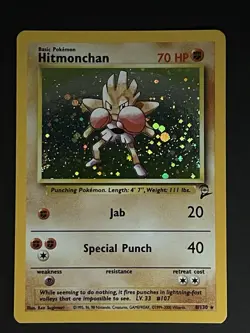 The Pokemon Company Hitmonchan Base Set 2 Holo Rare 8/130 HP70 Basic Sugimori - Image 5