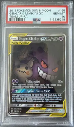Gengar & Mimikyu Gx #165/181 - 2019 Pokemon Sun & Moon Team Up - Gem MINT PSA 10 - Image 1