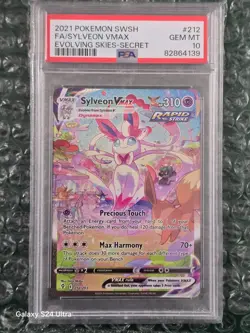 2021 Pokemon SWSH Evolving Skies Sylveon VMAX #212/203 PSA 10 GEM MINT - Image 1