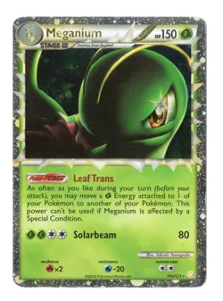 Meganium 109/123 Prime Rare HeartGold & SoulSilver Pokemon Holo Heavily Played - Image 1