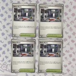 4x Risky Ruins 127/132 x4 Mega Evolution Pokemon TCG Playset NM - Image 1