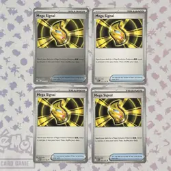 4x Mega Signal 121/132 x4 Mega Evolution Pokemon TCG Playset (1 Reverse) NM - Image 1