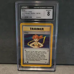 Pokemon Misty 18/132 Gym Heroes 1st Edition Holo Trainer CGC 8 Full Swirl!!! - Image 1