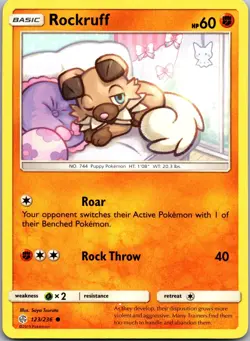 Rockruff 123/236 Common Cosmic Eclipse Pokemon Near Mint - Image 1