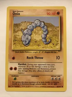 Pokemon TCG Onix Base Set 56/102 Regular Unlimited Common Card - Image 1