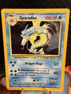 1999 Pokemon Base Set Gyarados Holo 6/102 Rare WOTC LP - Image 1