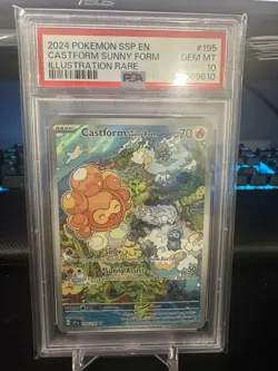 2024 POKEMON SSP EN-SURGING SPARKS ILLUSTRATION RARE CASTFORM SUNNY FORM PSA 10 - Image 1