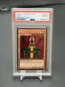Psa 8 Yu Gi Oh 1st Edition Jinzo Premium Gold - Image 1