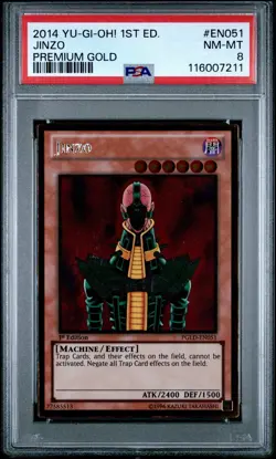 Psa 8 Yu Gi Oh 1st Edition Jinzo Premium Gold - Image 3